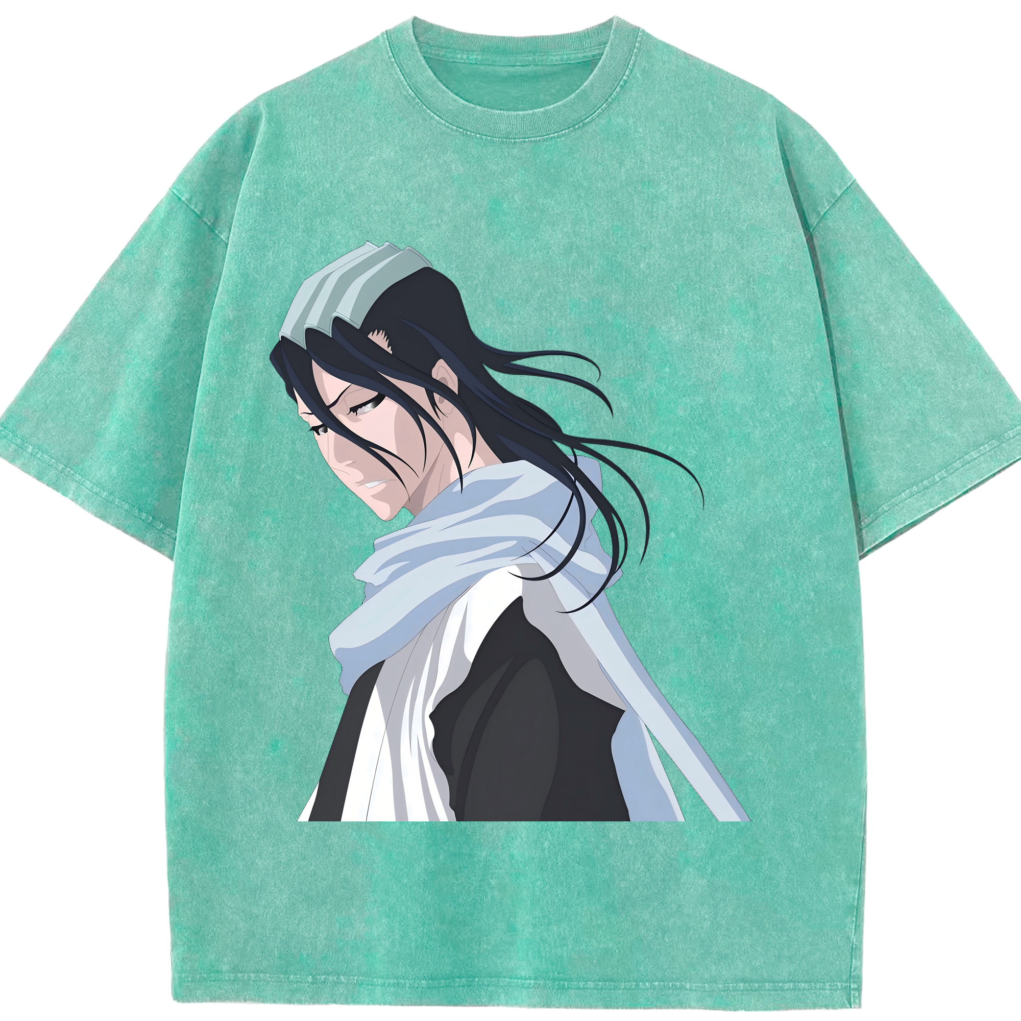 （画像用） ブリーチ くちき びゃくや BLEACH Kuchiki Byakuya 綿100% ヴィンテージ風 半袖Tシャツ（フロントプリント）